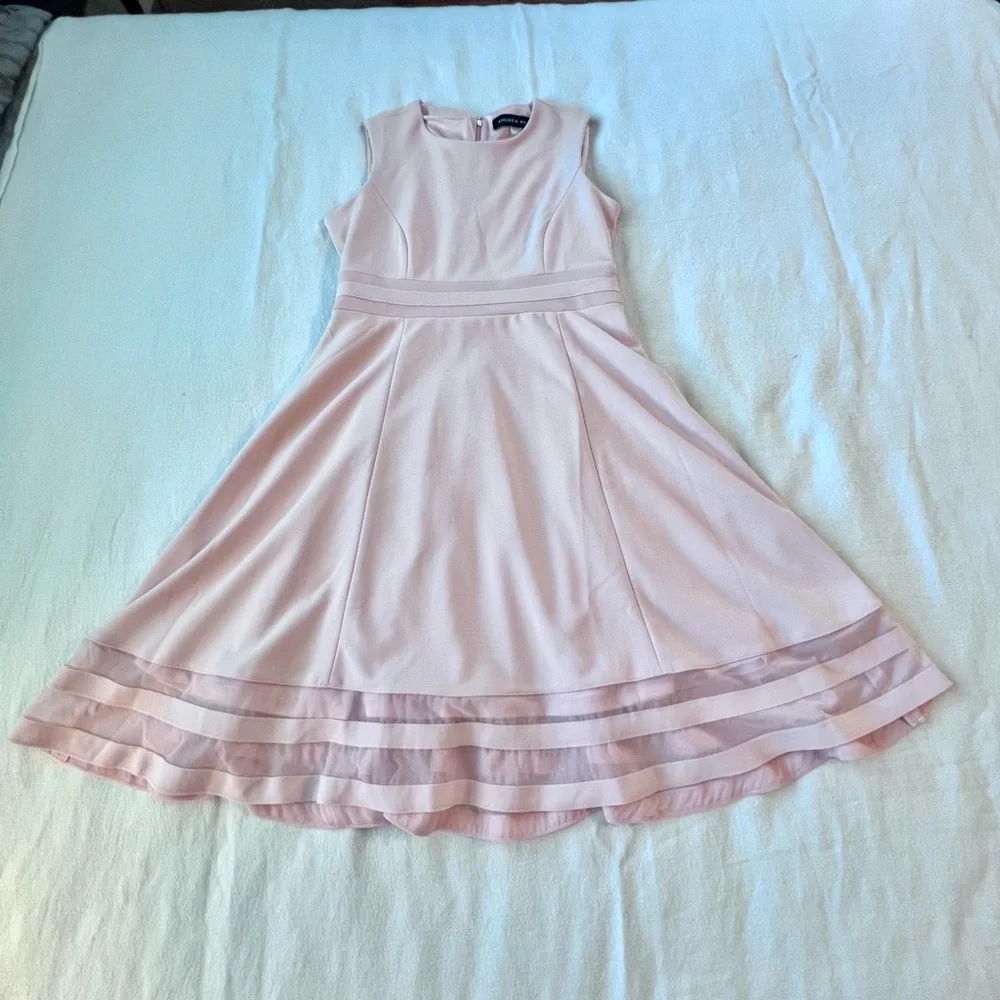 Andrew Marc Scoopneck Sleeveless A-Line Mini Dress Dusty Pink Women’s Size 8 NWT - Picture 7 of 14